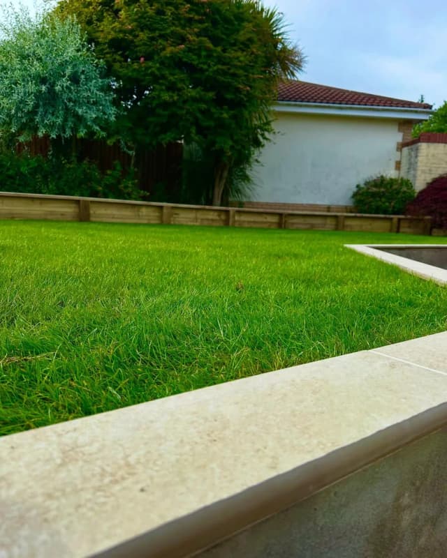 New lawn, levelling and raised beds