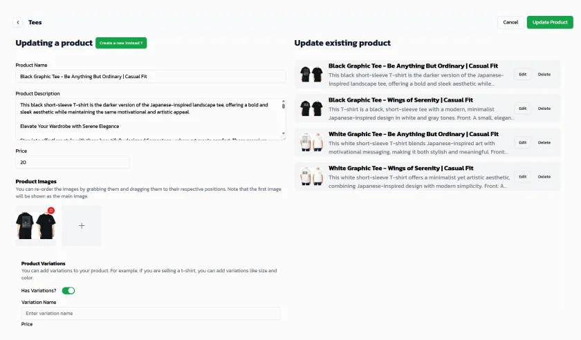 Global E-commerce Interface